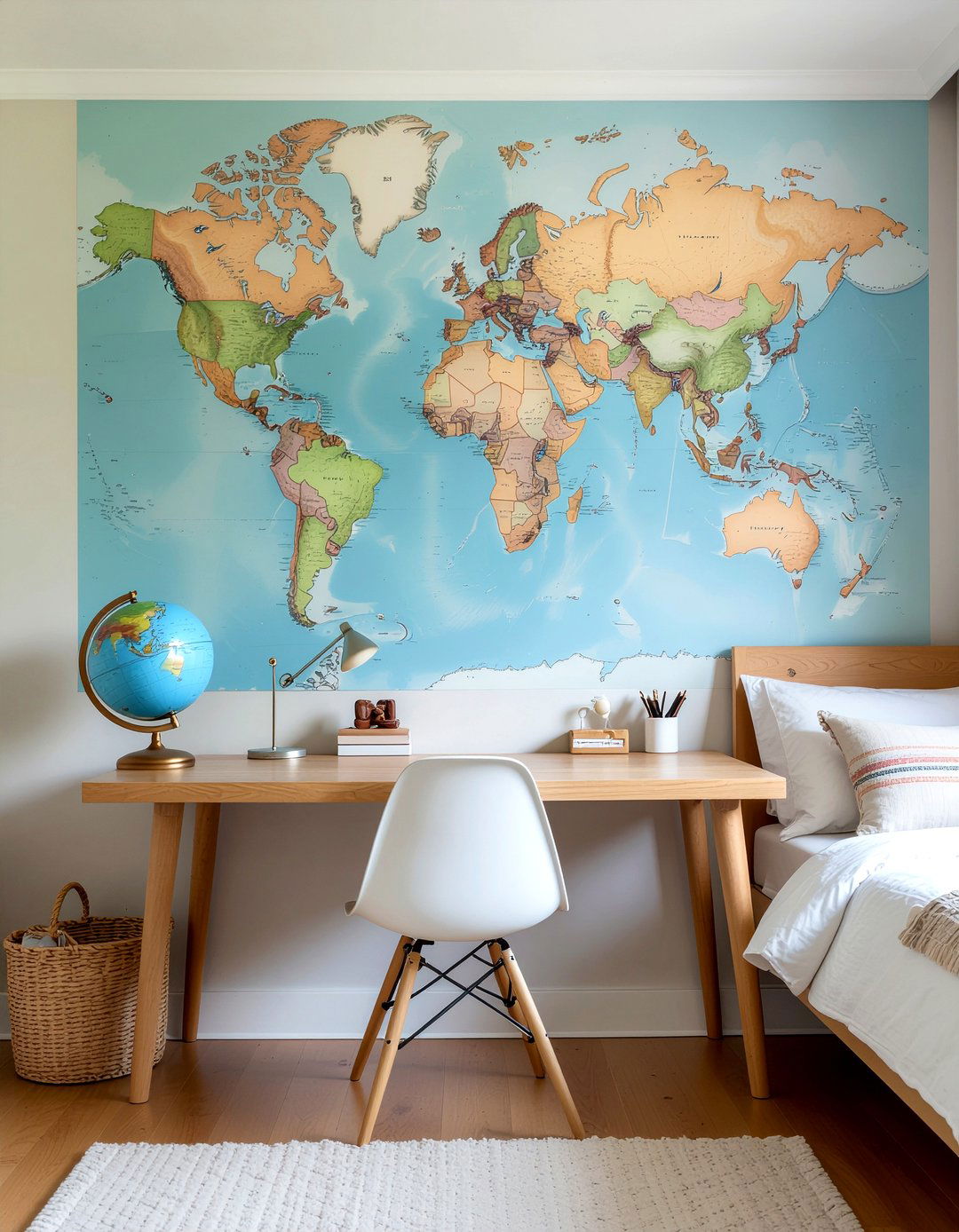 Map Wall Decor - 30 teenage boy bedroom ideas