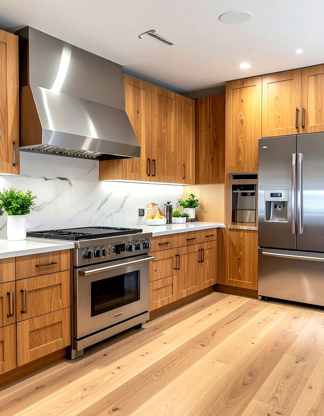 Maple cabinets stainless steel appliances - 30 maple kitchen cabinet ideas