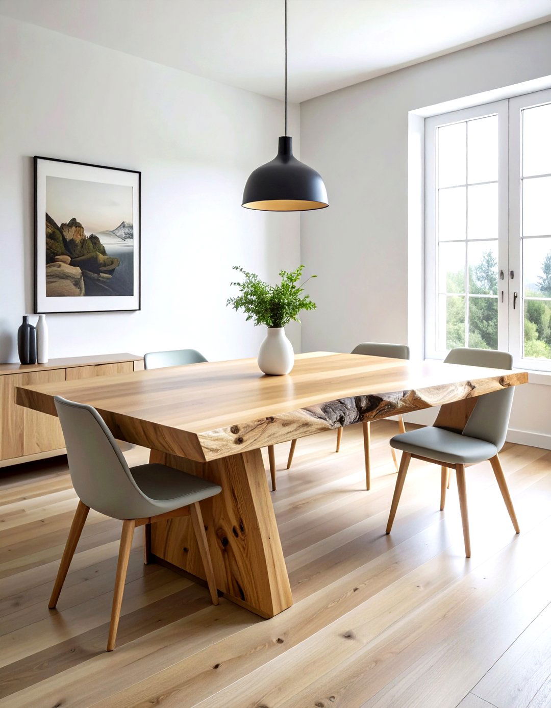 Maple wood dining table - 30 live edge dining table ideas