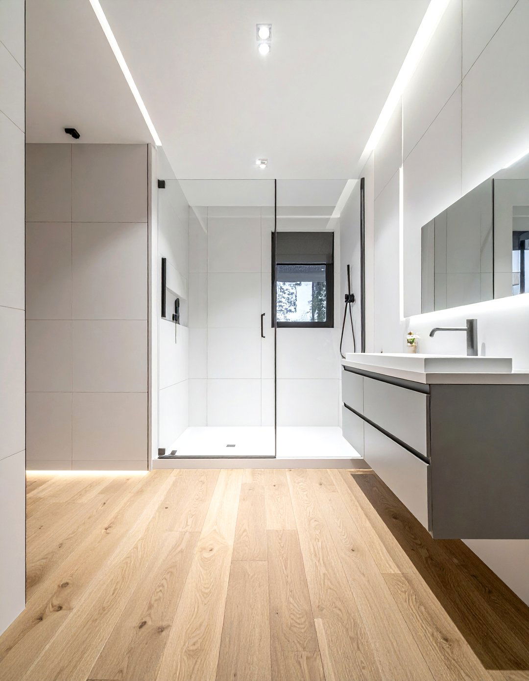 Maple wood floor - 30 bathroom wood floor ideas