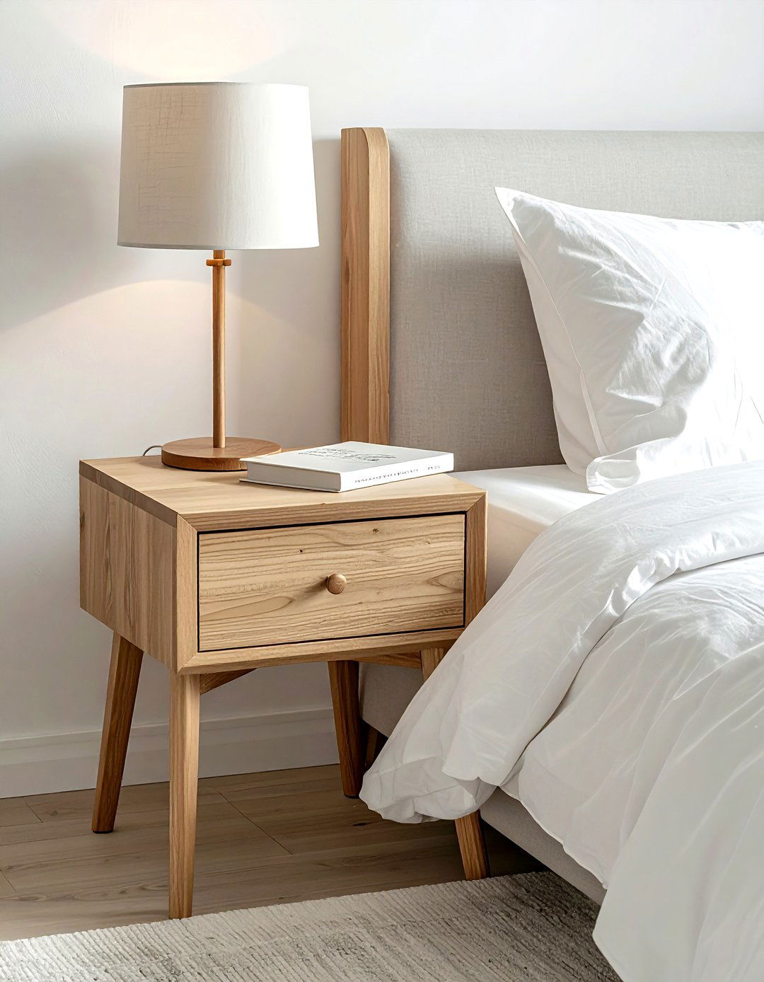 Maple wood nightstand - 30 light wood decor ideas