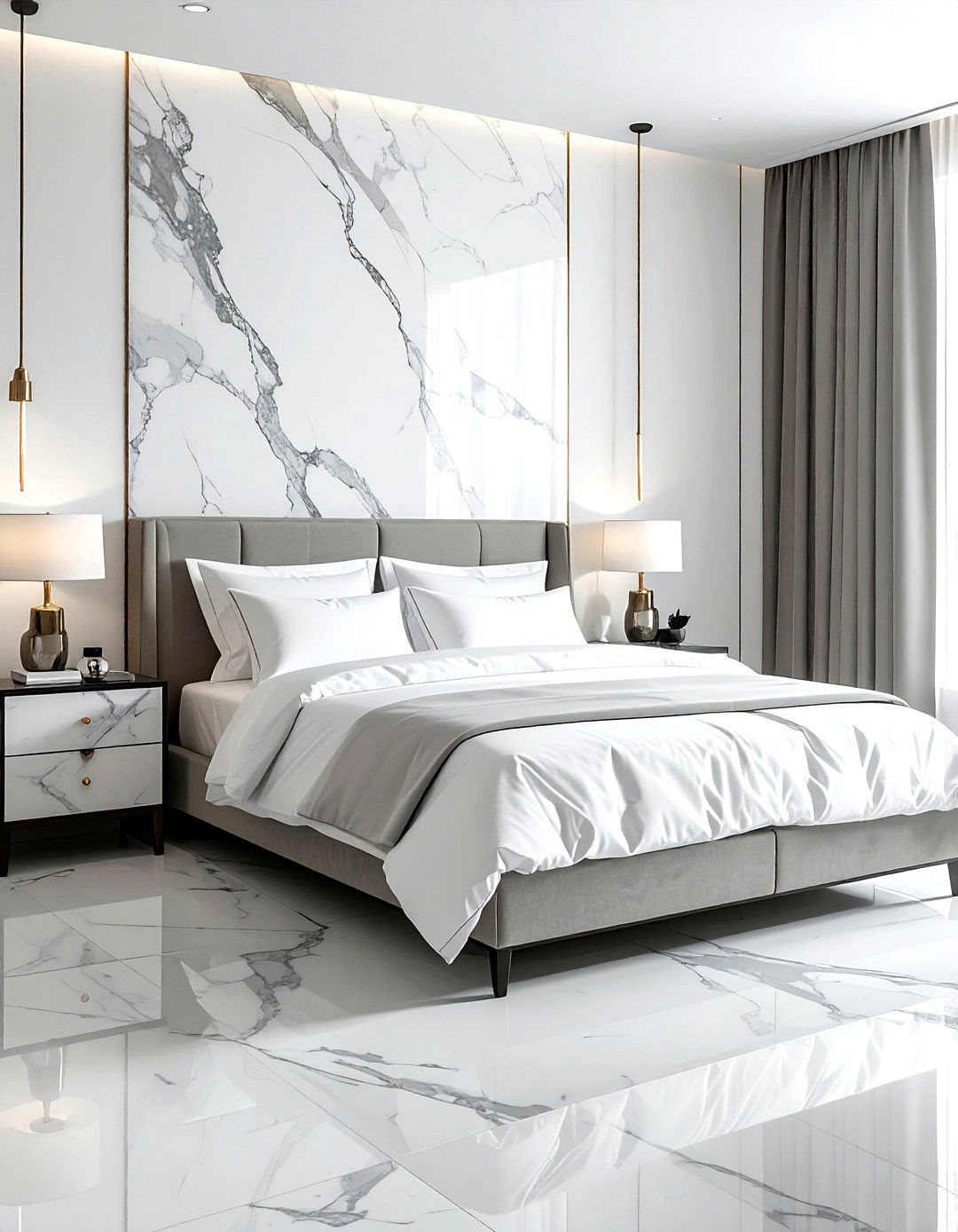 Marble Accent Bedroom - 30 elegant bedroom ideas
