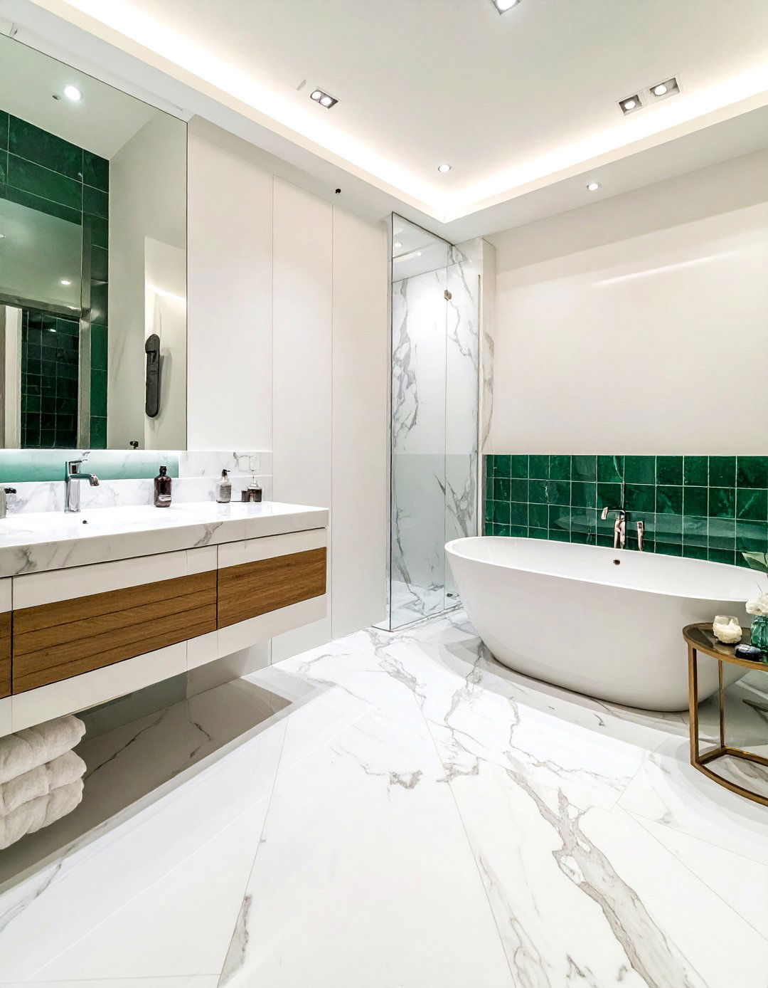 Marble And Emerald Bathroom - 30 emerald green bathroom ideas