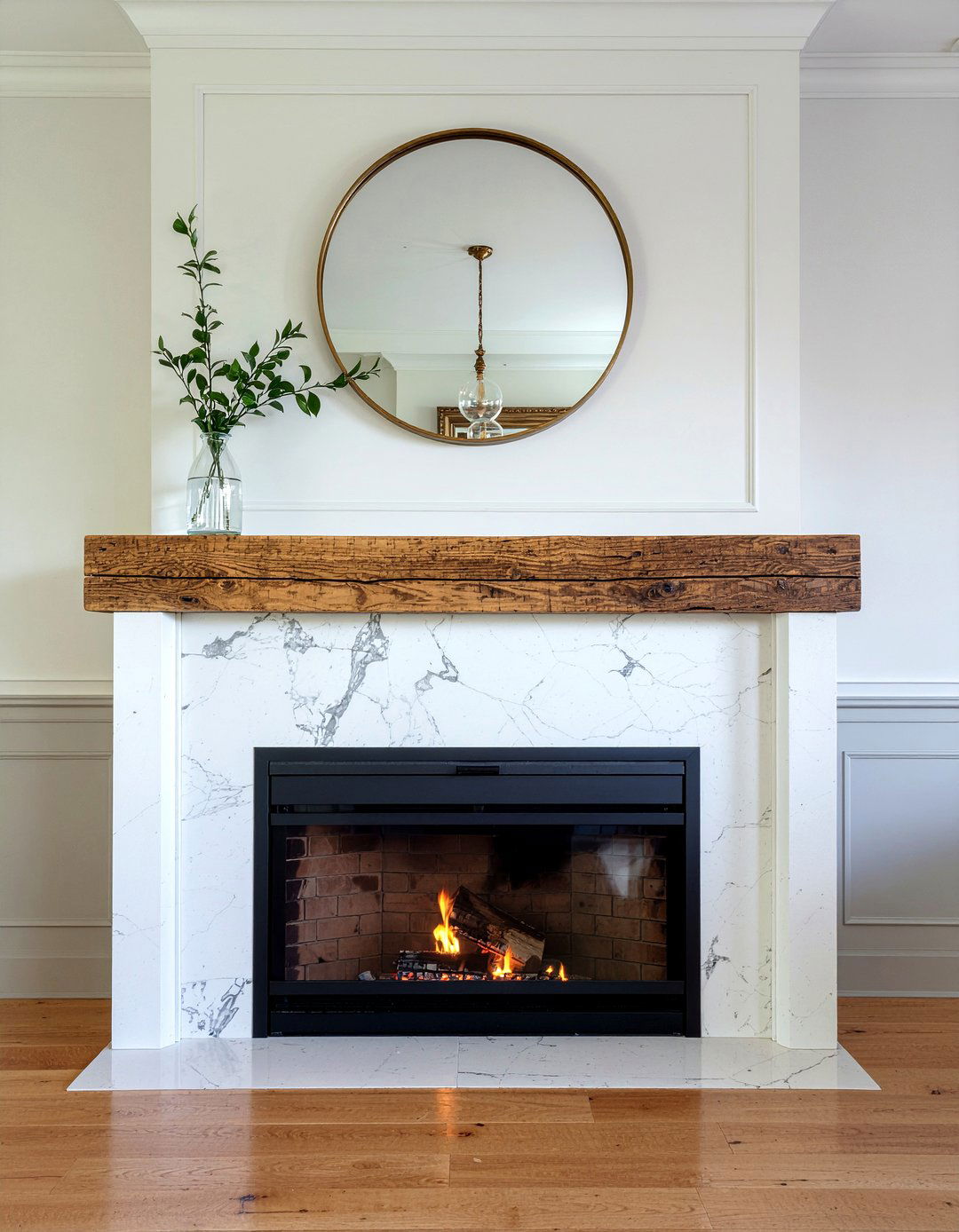 Marble And Wood Combination - 30 layered texture living room ideas