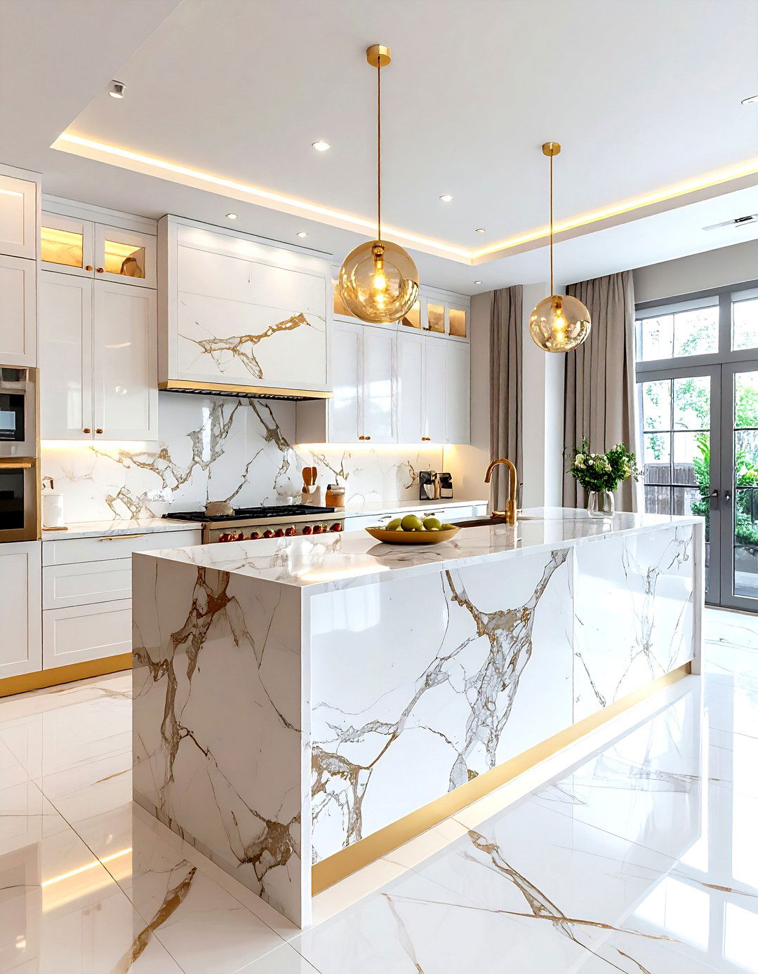 Marble Backsplash Kitchen - 30 kitchen enhancement ideas