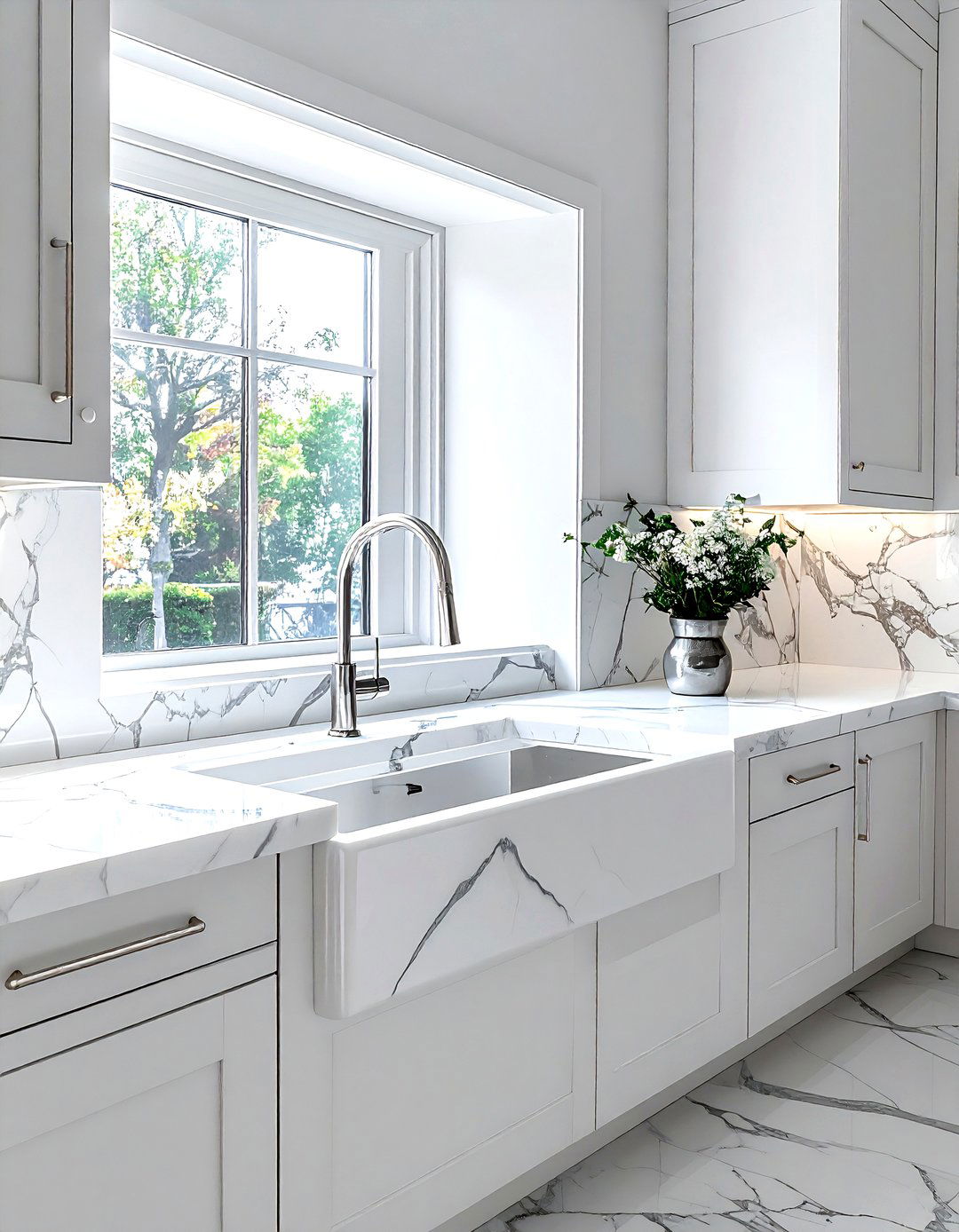Marble Backsplash Kitchen Window - 30 kitchen window over sink ideas