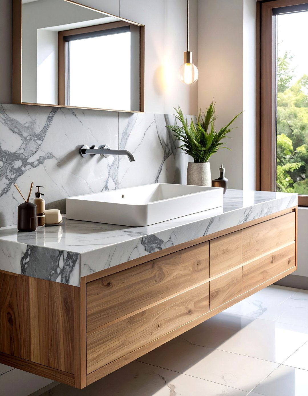 Marble Bathroom Countertop - 30 bungalow bathroom ideas