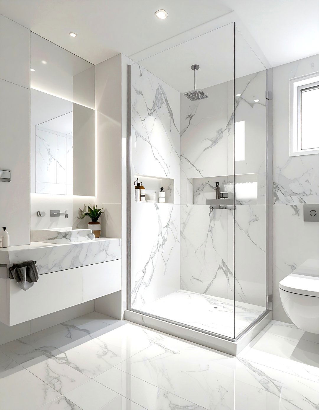Marble Bathroom Niche - 30 marble accent ideas