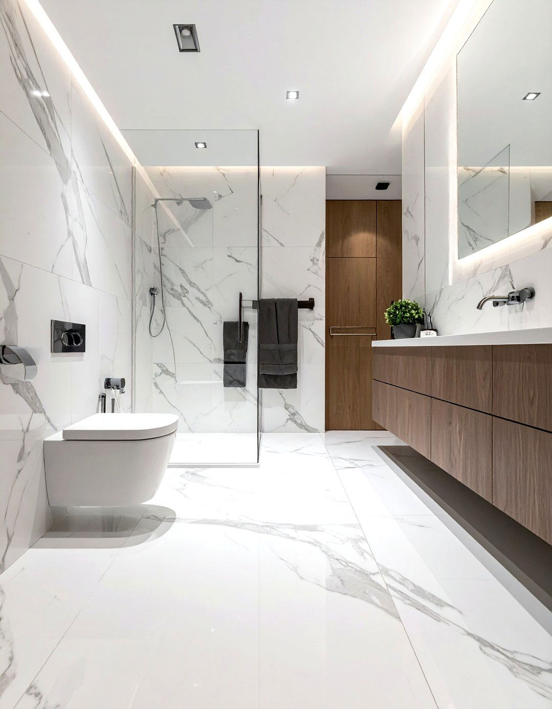 Marble Bathroom Tile - 30 toilet room ideas