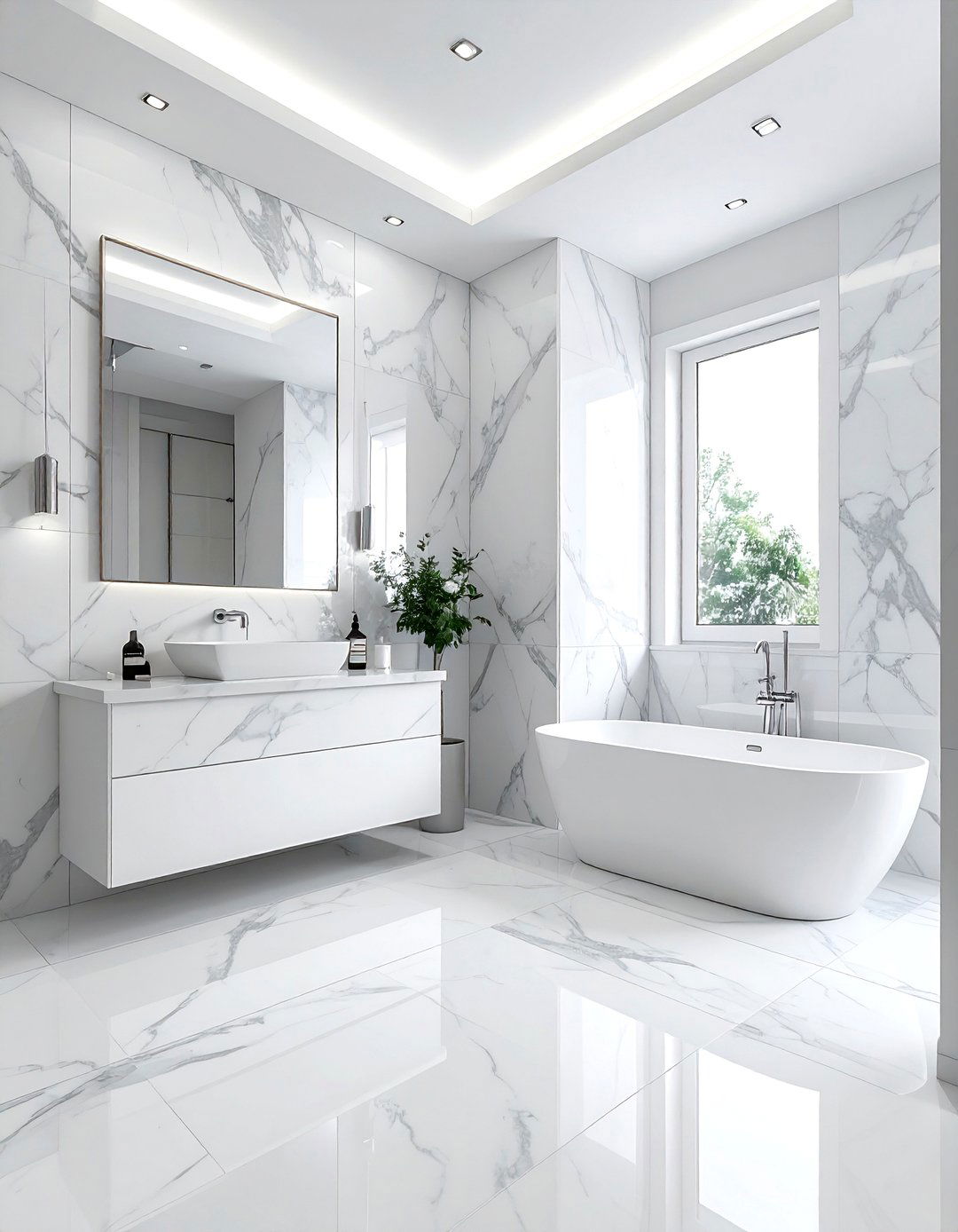 Marble Bathroom Tile - 30 airy bathroom ideas