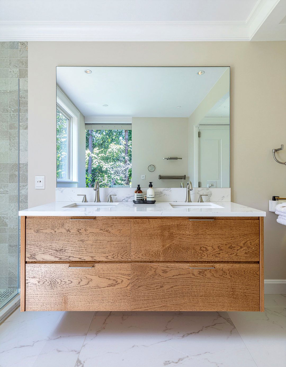 Marble Bathroom Vanity - 30 nature-inspired bathroom ideas