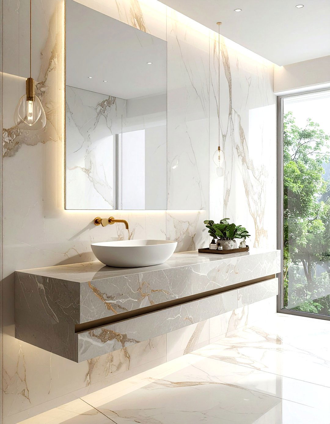 Marble Bathroom Wall Mounted Faucet - 30 wall-mounted faucet ideas