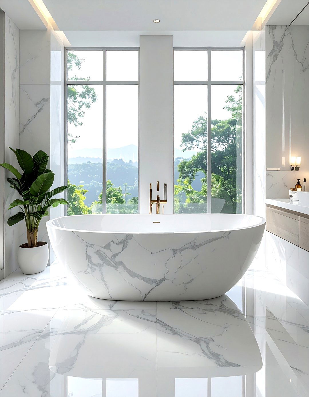 Marble Bathtub - 30 marble decor ideas