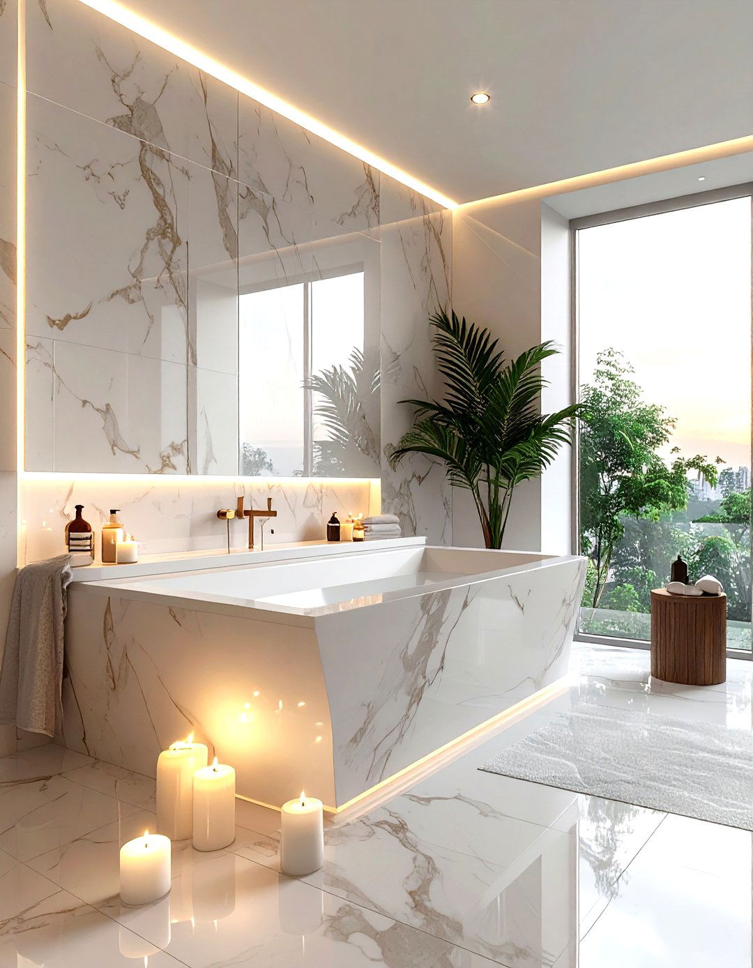 Marble Bathtub Surround - 30 marble accent ideas