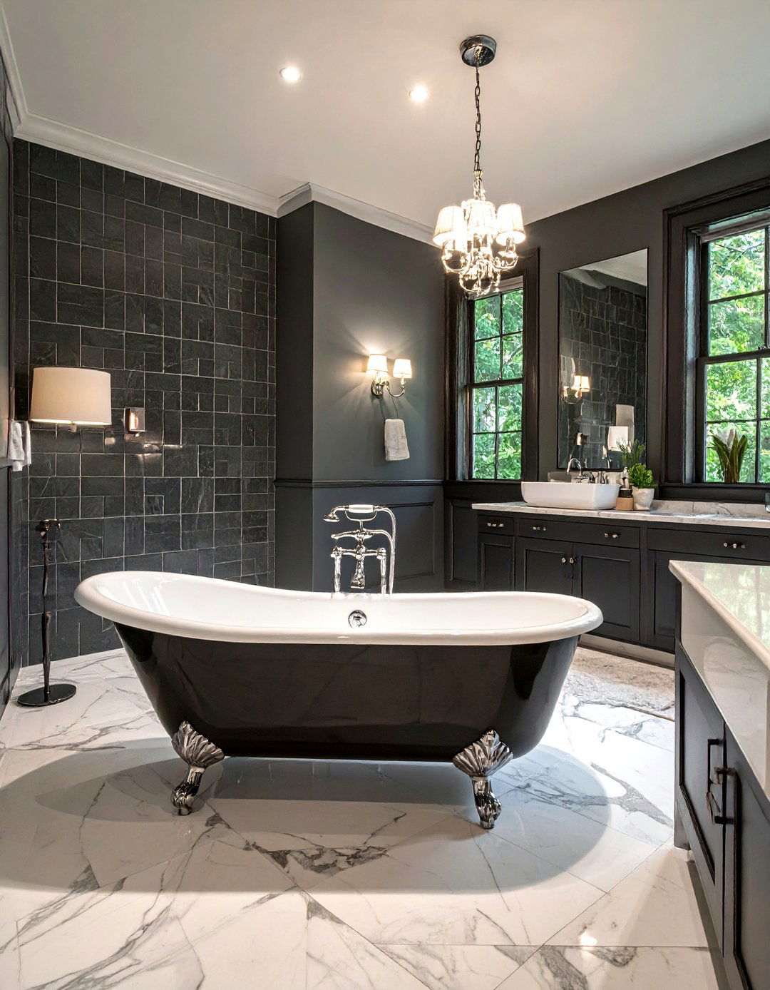 Marble Beveled Subway Tile Bathroom - 30 beveled subway tile bathroom ideas