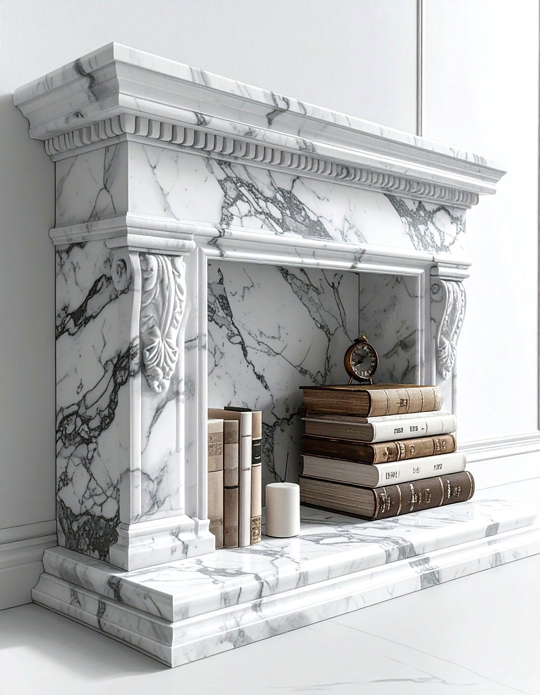 Marble Bookend Set - 30 layered mantel ideas