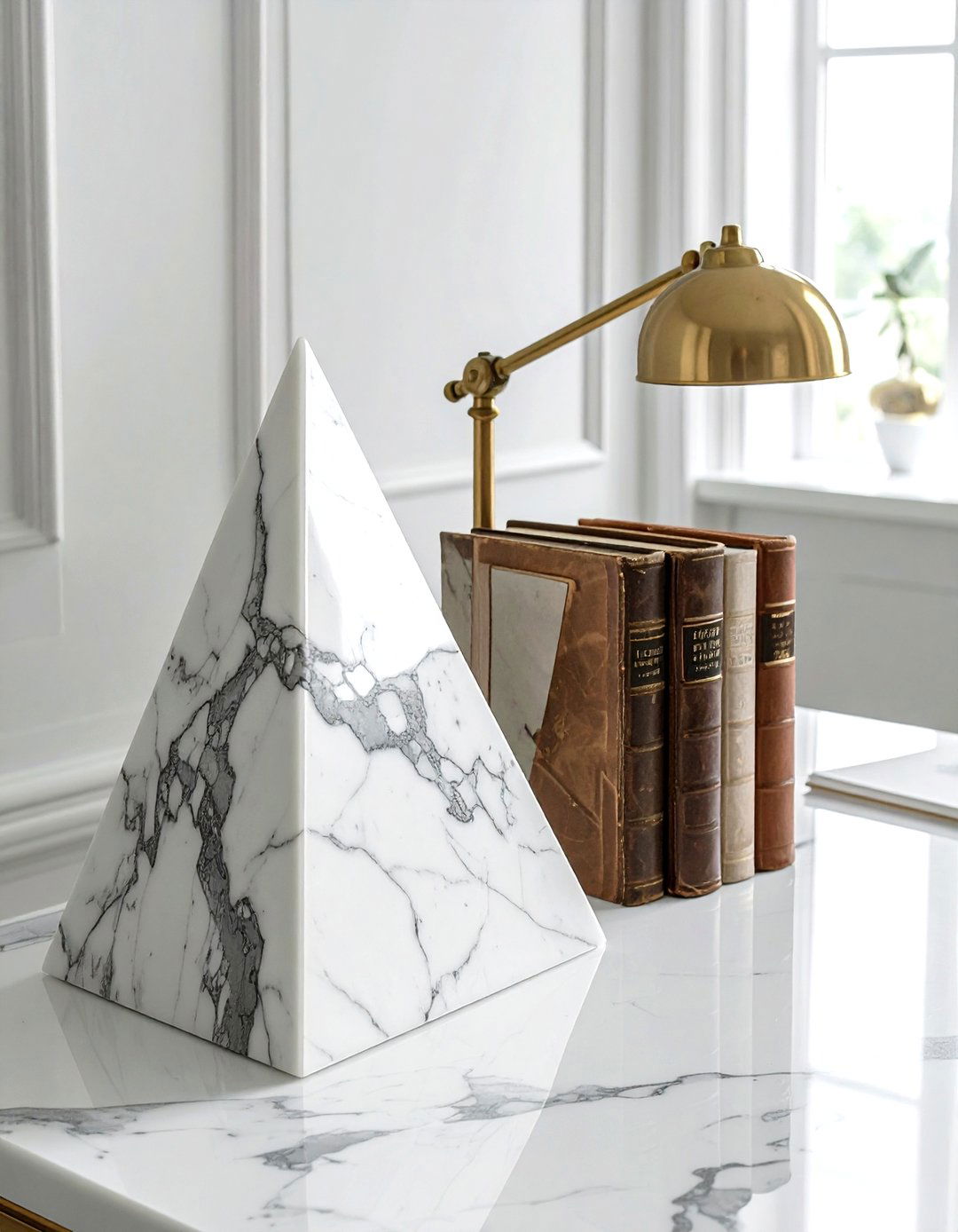 Marble Bookends - 30 decorative bookend ideas