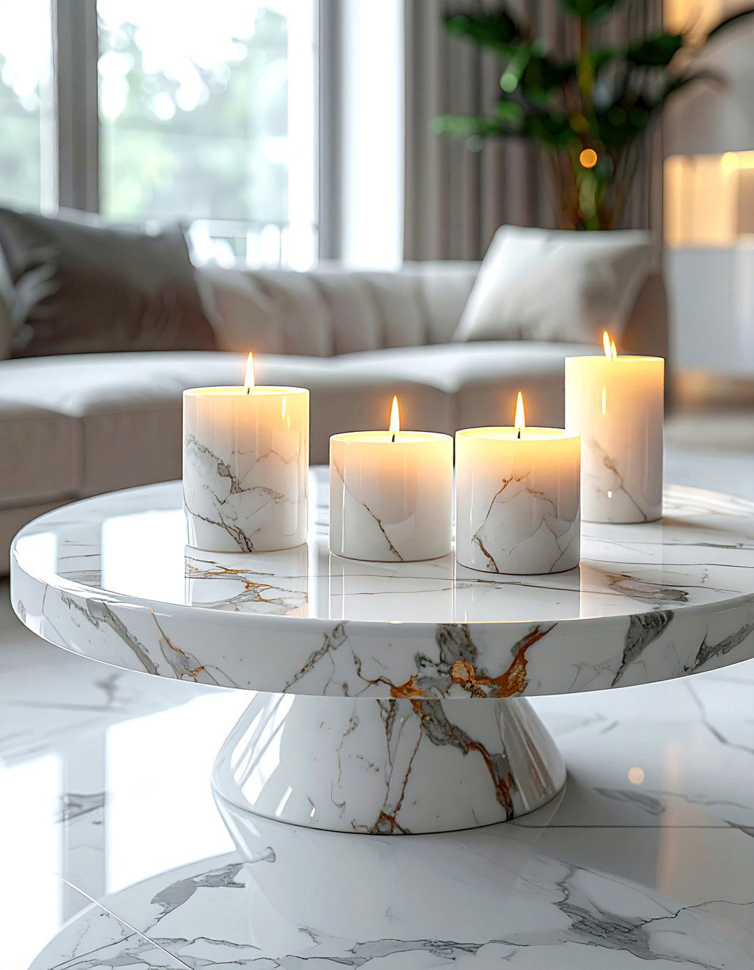Marble Candle Holder - 30 marble accent ideas