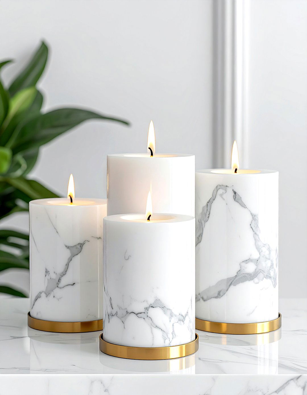 Marble Candle Holder - 30 marble decor ideas
