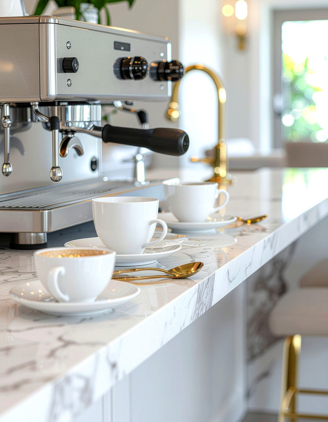 Marble Coffee Bar - 30 dining room coffee station ideas