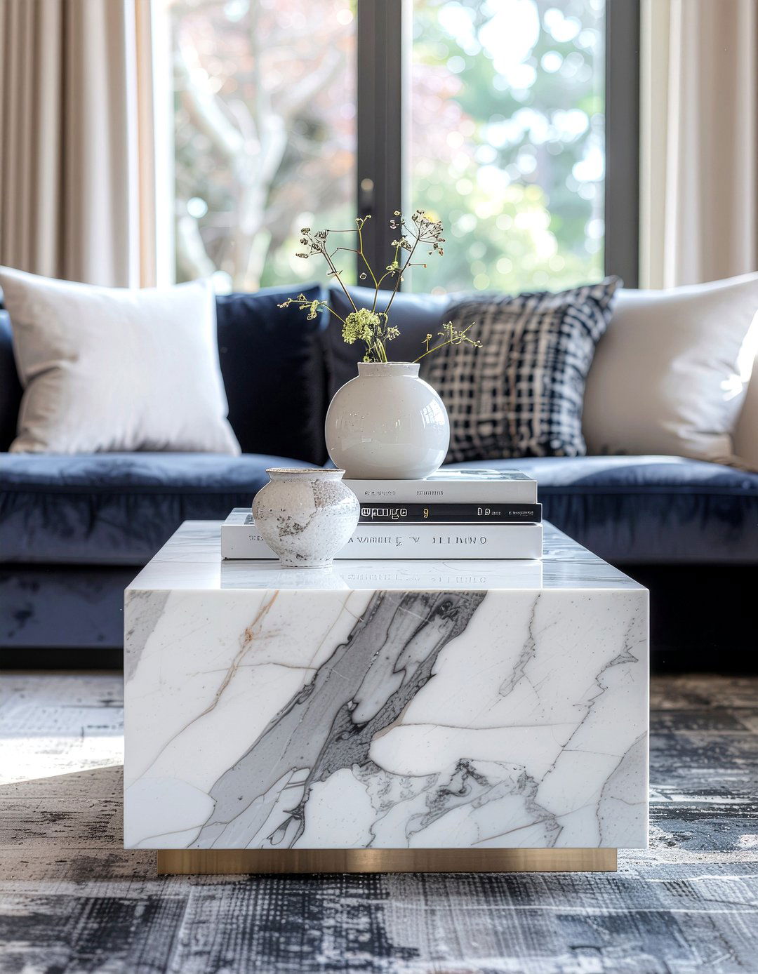 Marble Coffee Table - 30 living room elegant furniture ideas