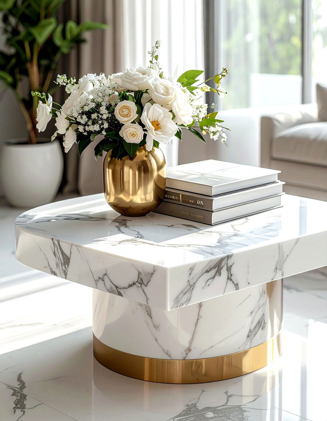 Marble Coffee Table - 30 living room high end furniture ideas