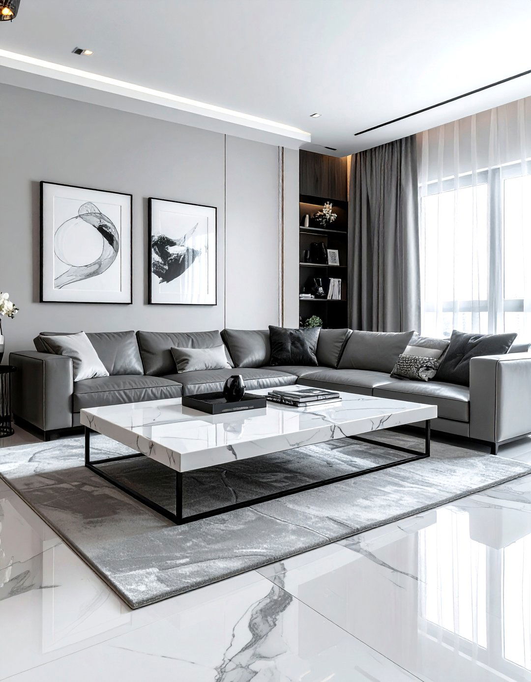 Marble Coffee Table - 30 living room luxury furniture ideas