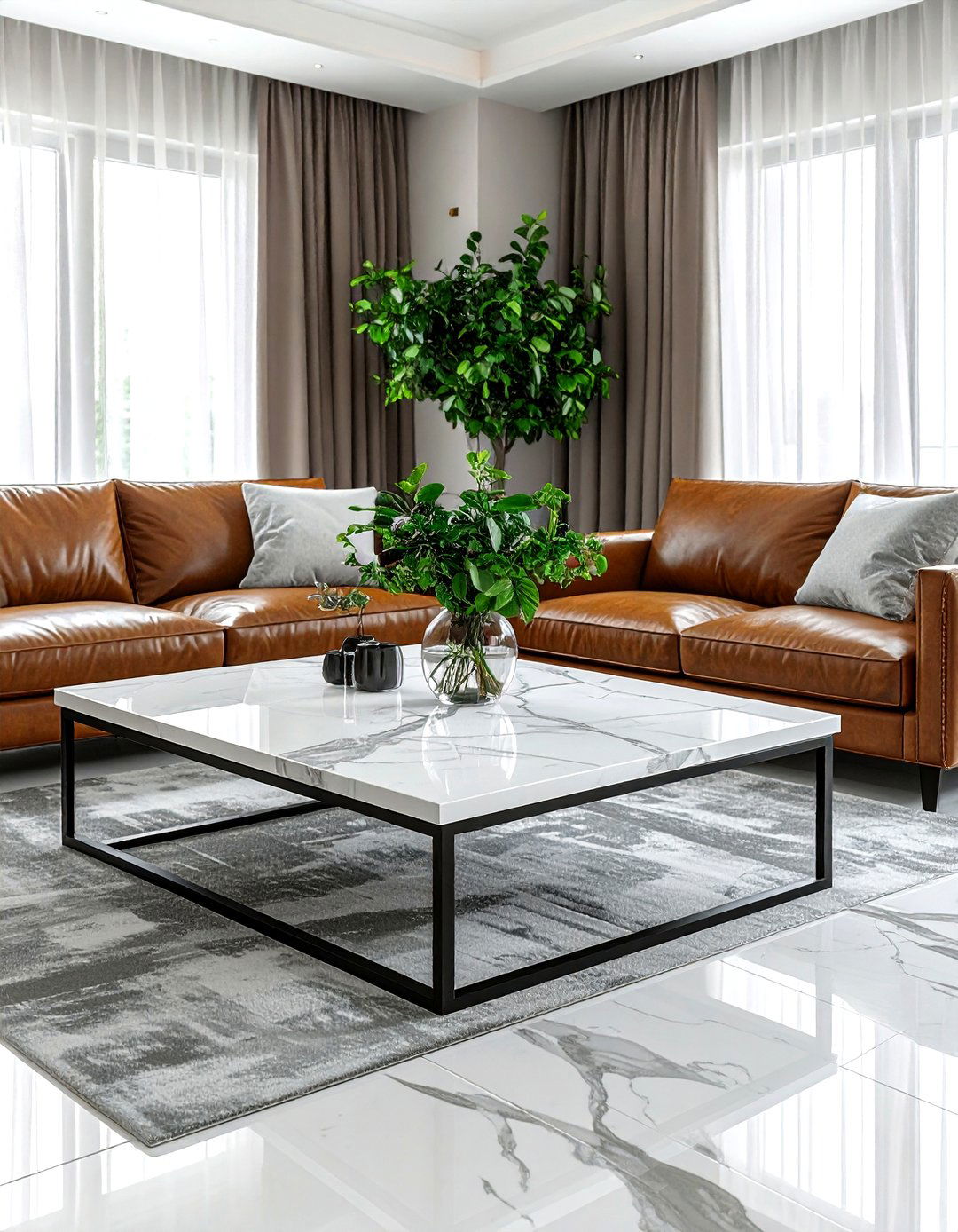 Marble Coffee Table - 30 living room modern furniture ideas