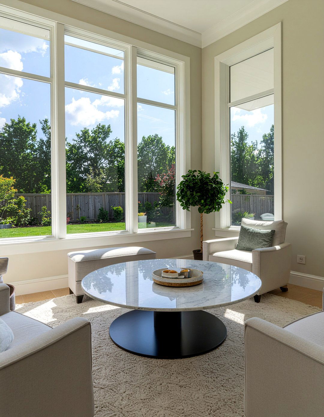 Marble Coffee Table - 30 conservatory living room ideas