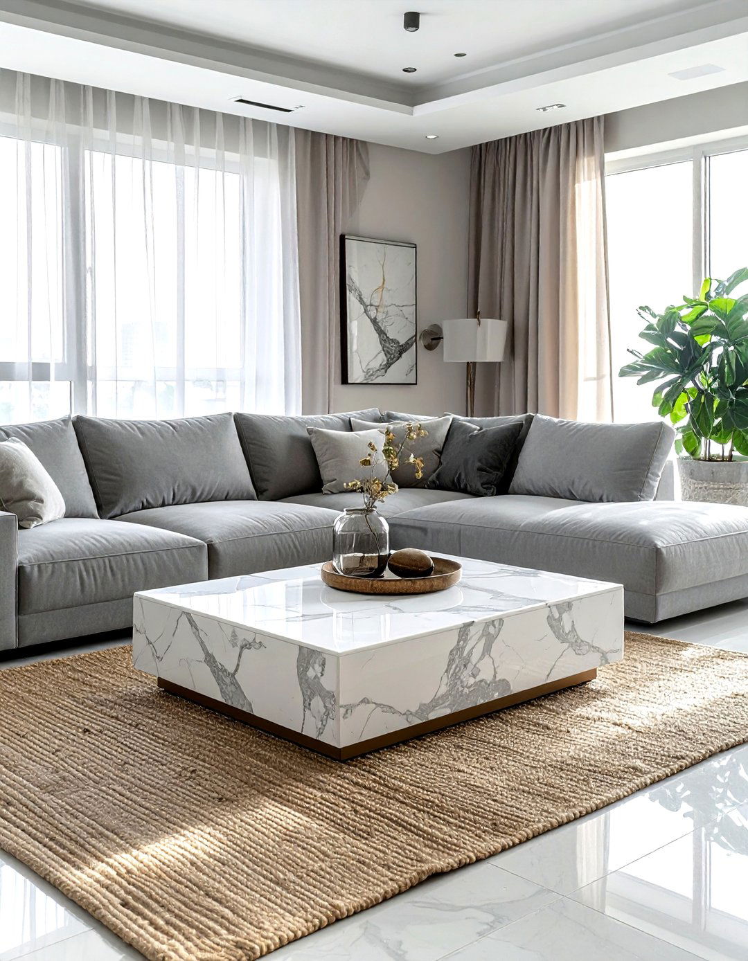 Marble Coffee Table - 30 attention-grabbing decor ideas