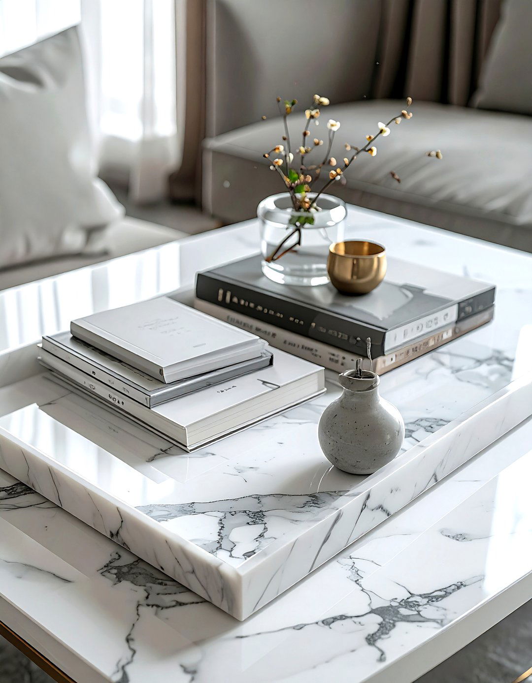 Marble Coffee Table Tray - 30 decor final detail ideas
