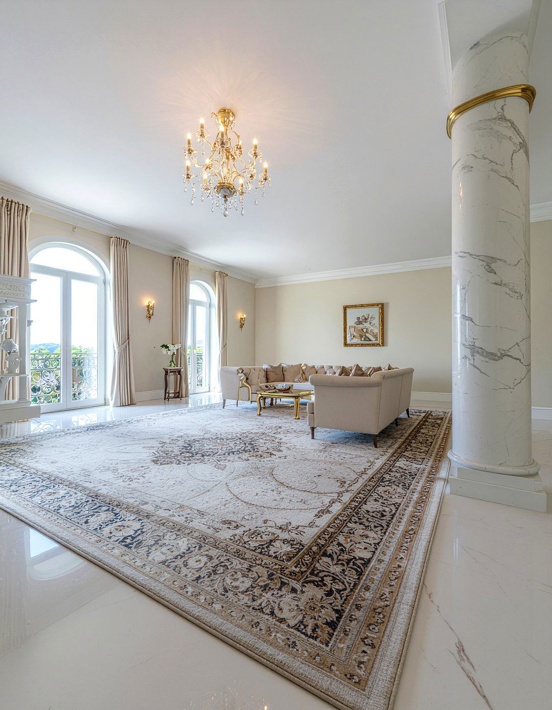 Marble Column - 30 living room column ideas