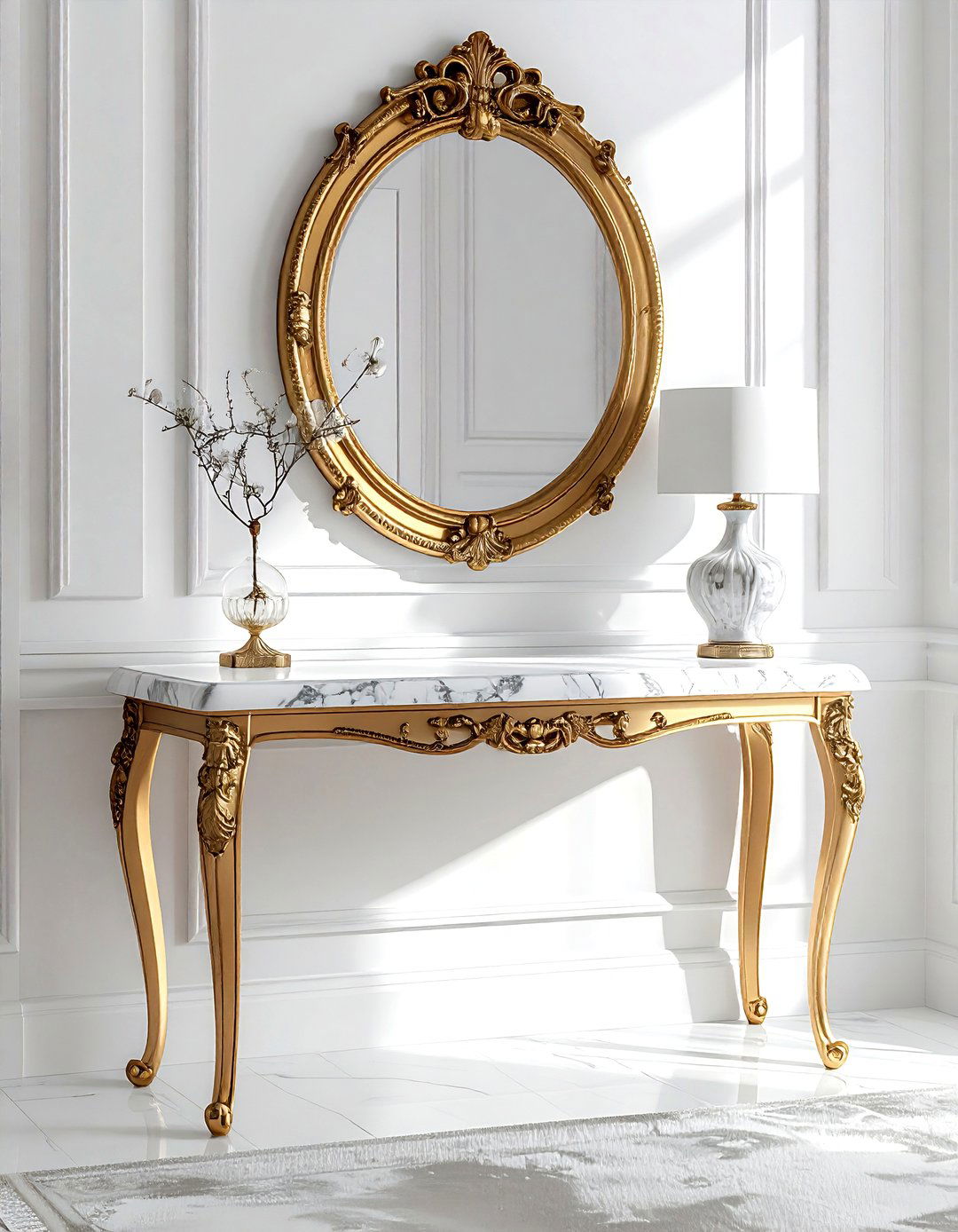 Marble Console Table - 30 marble decor ideas