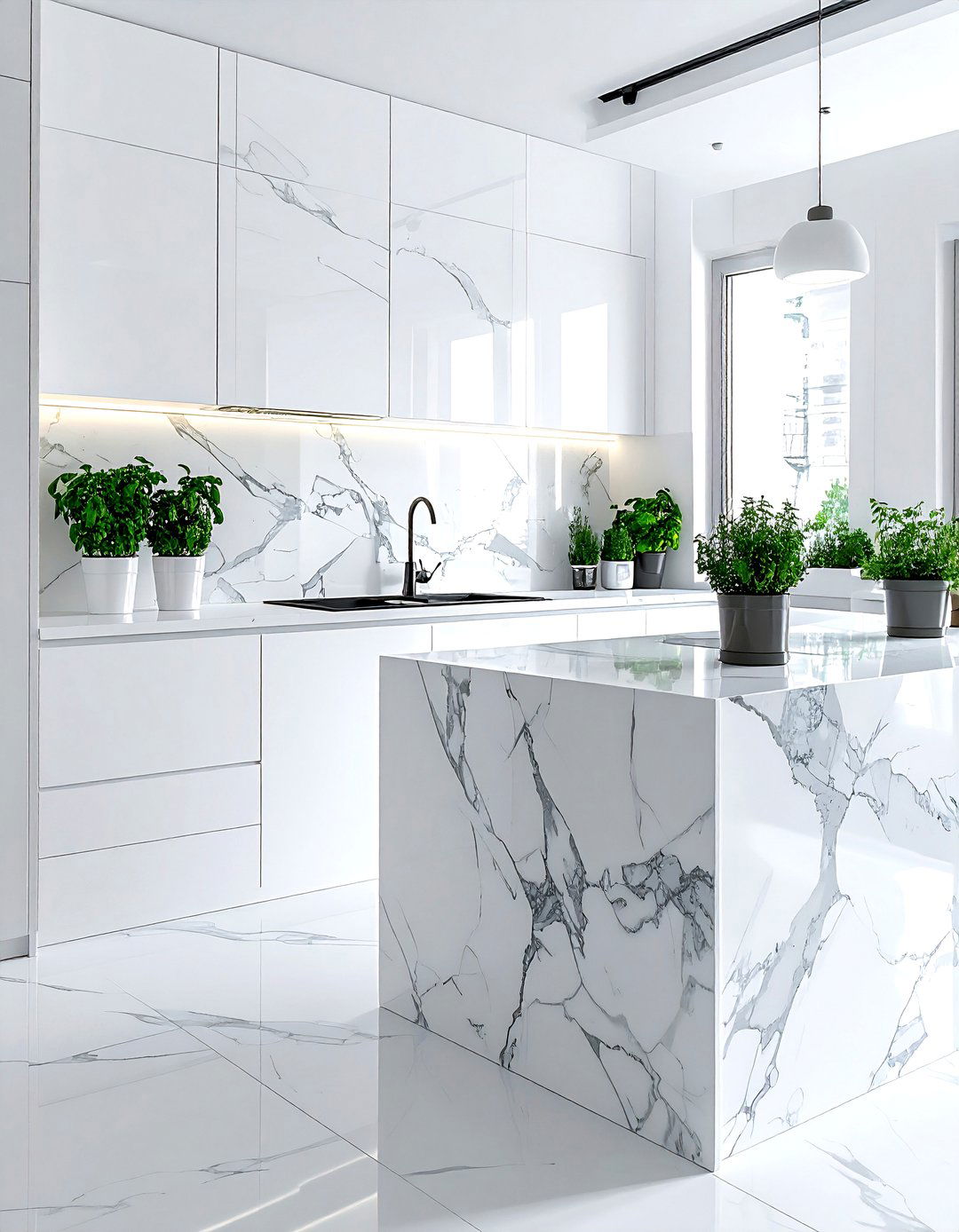 Marble Contact Paper - 30 DIY kitchen countertop ideas