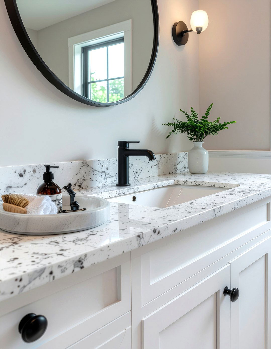 Marble Contact Paper Countertop - 30 bathroom refresh ideas