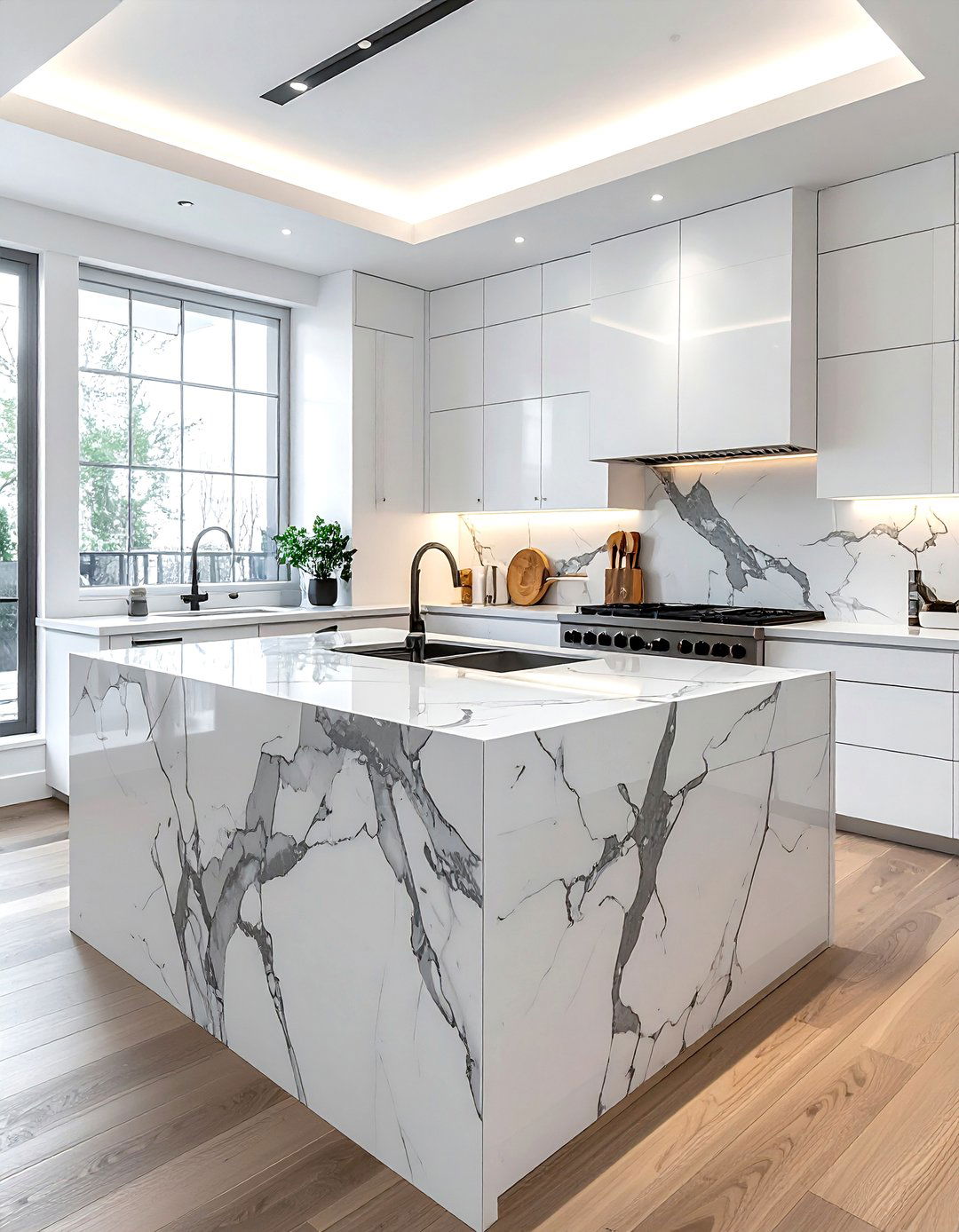 Marble Countertop Backsplash - 30 serene kitchen ideas