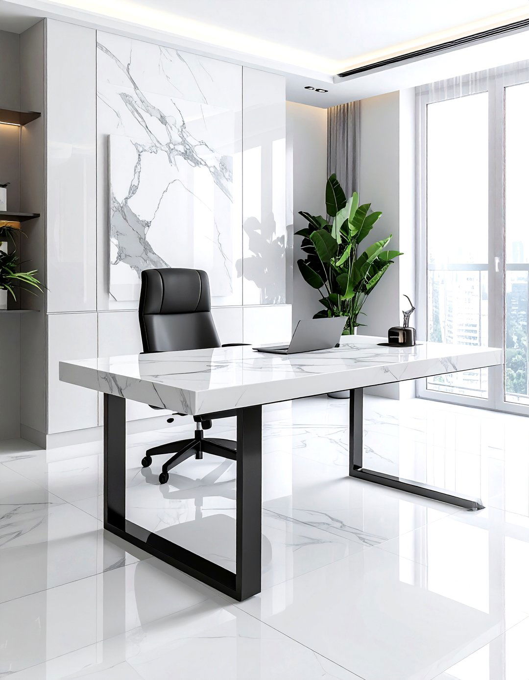 Marble Desk - 30 marble decor ideas