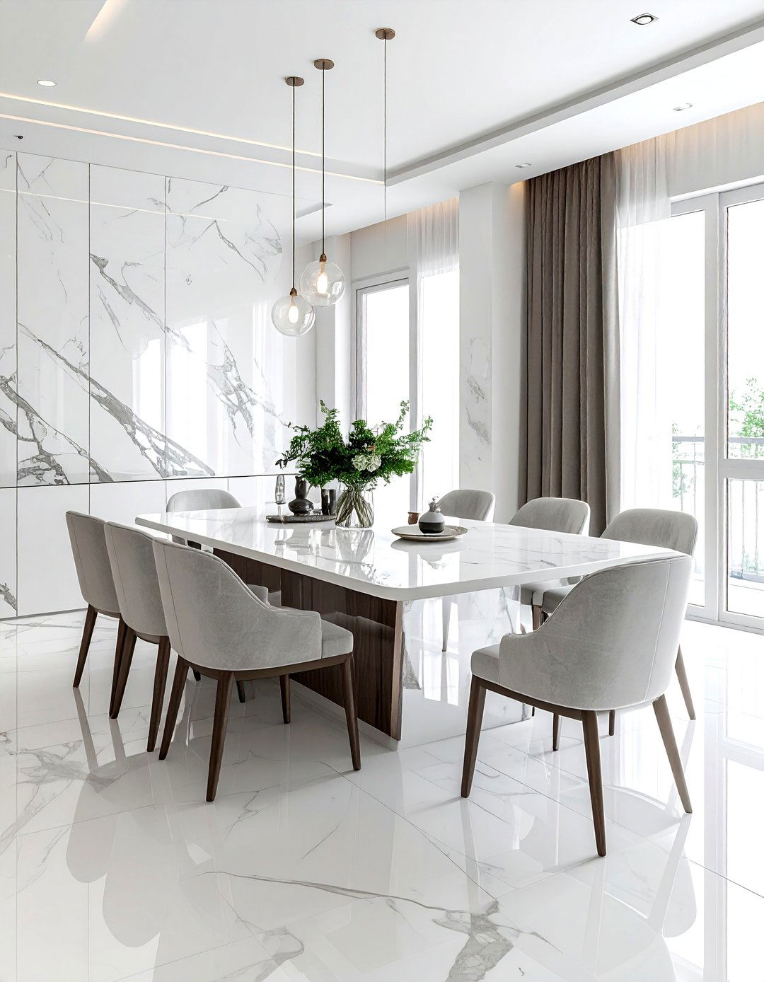 Marble Dining Room - 30 breathtaking dining room ideas