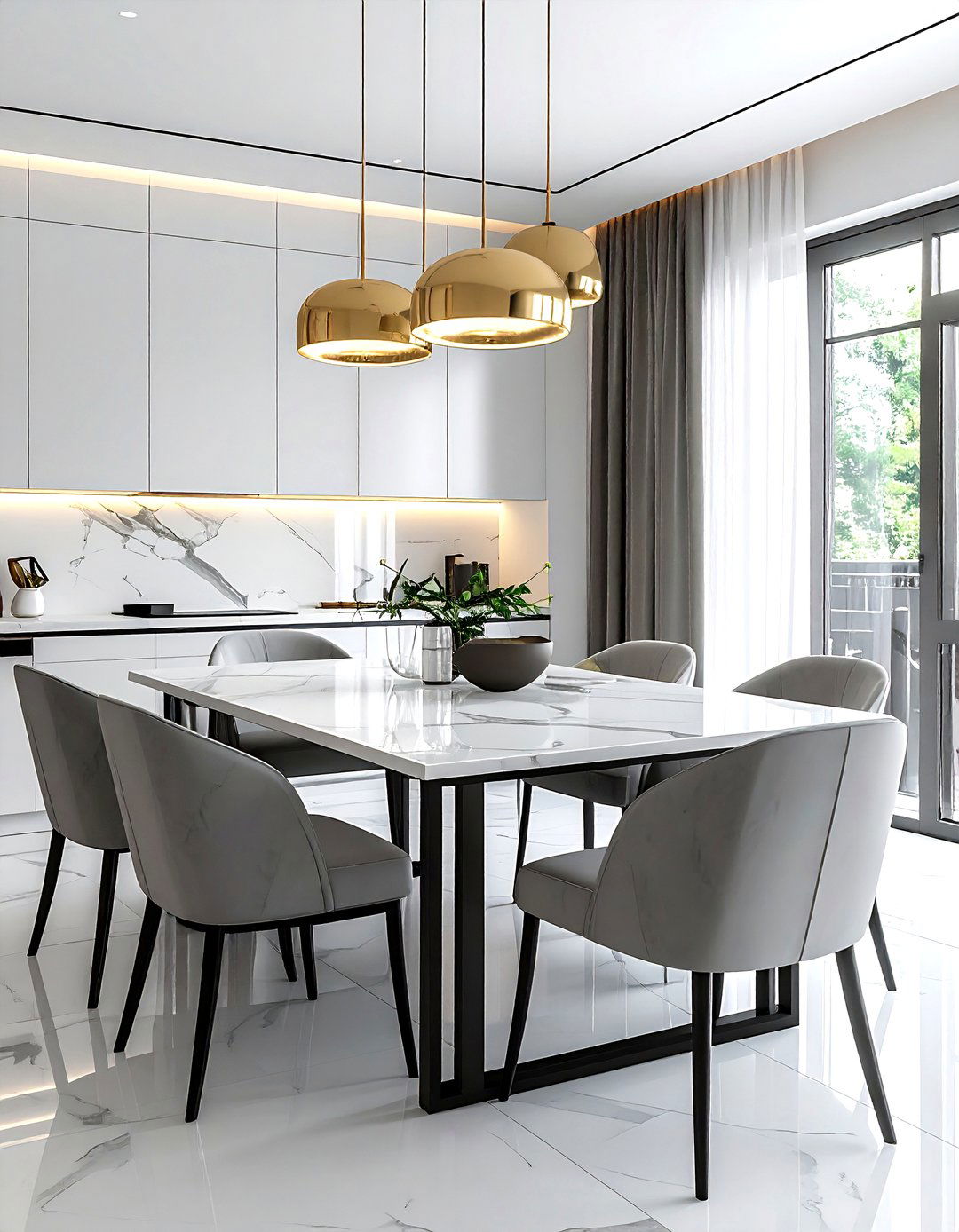 Marble Dining Table - 30 beautiful dining room ideas