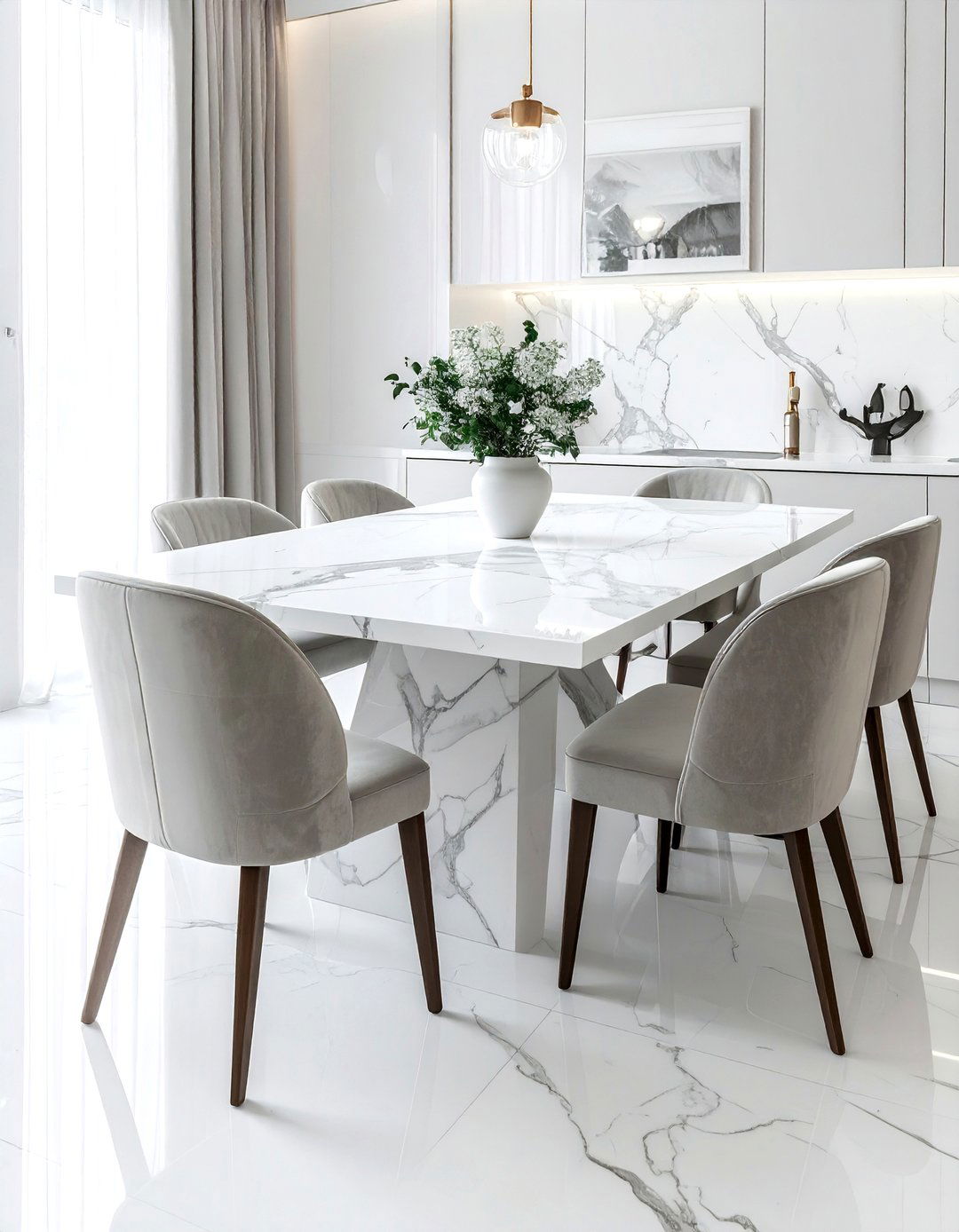 Marble Dining Table - 30 dining room formal entertaining ideas