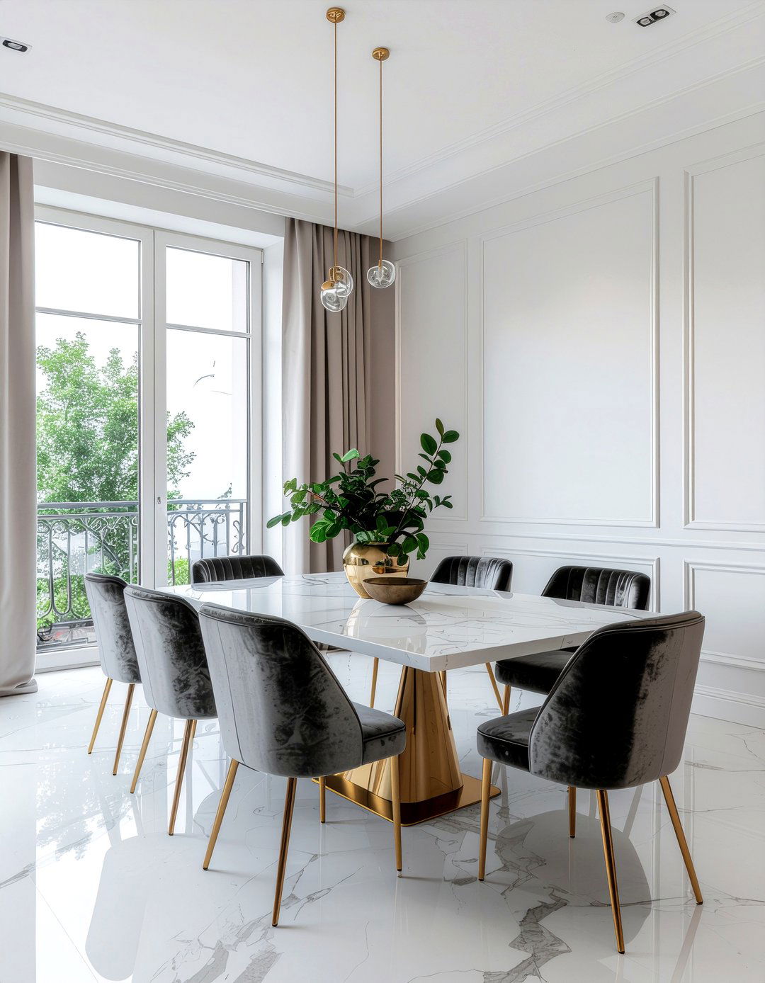 Marble Dining Table - 30 dream dining room ideas
