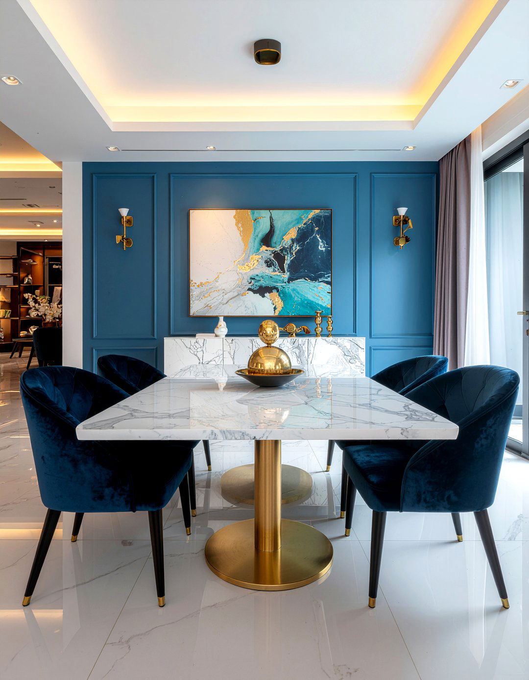 Marble Dining Table - 30 row house dining room ideas