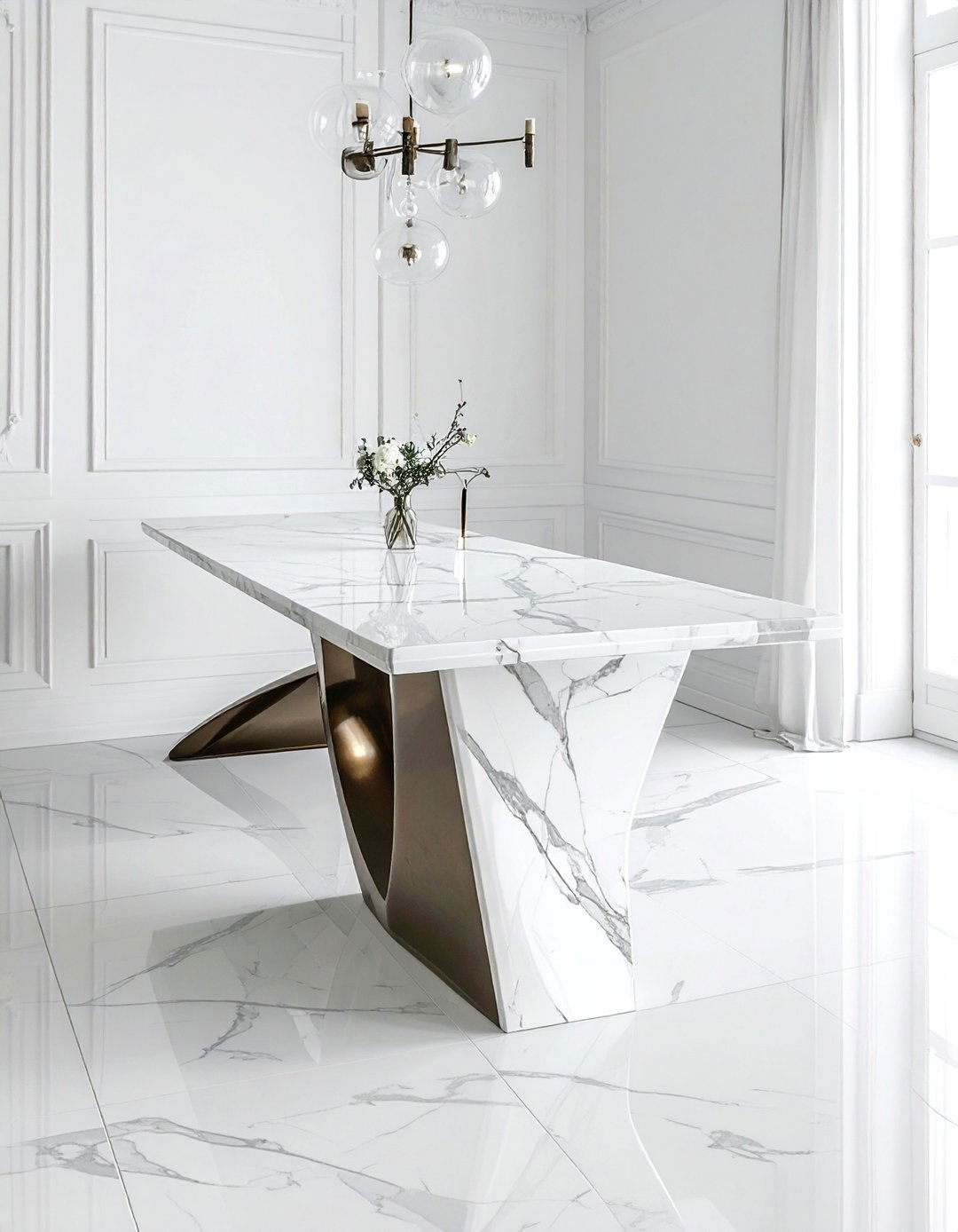 Marble Dining Table - 30 stylist dining room ideas