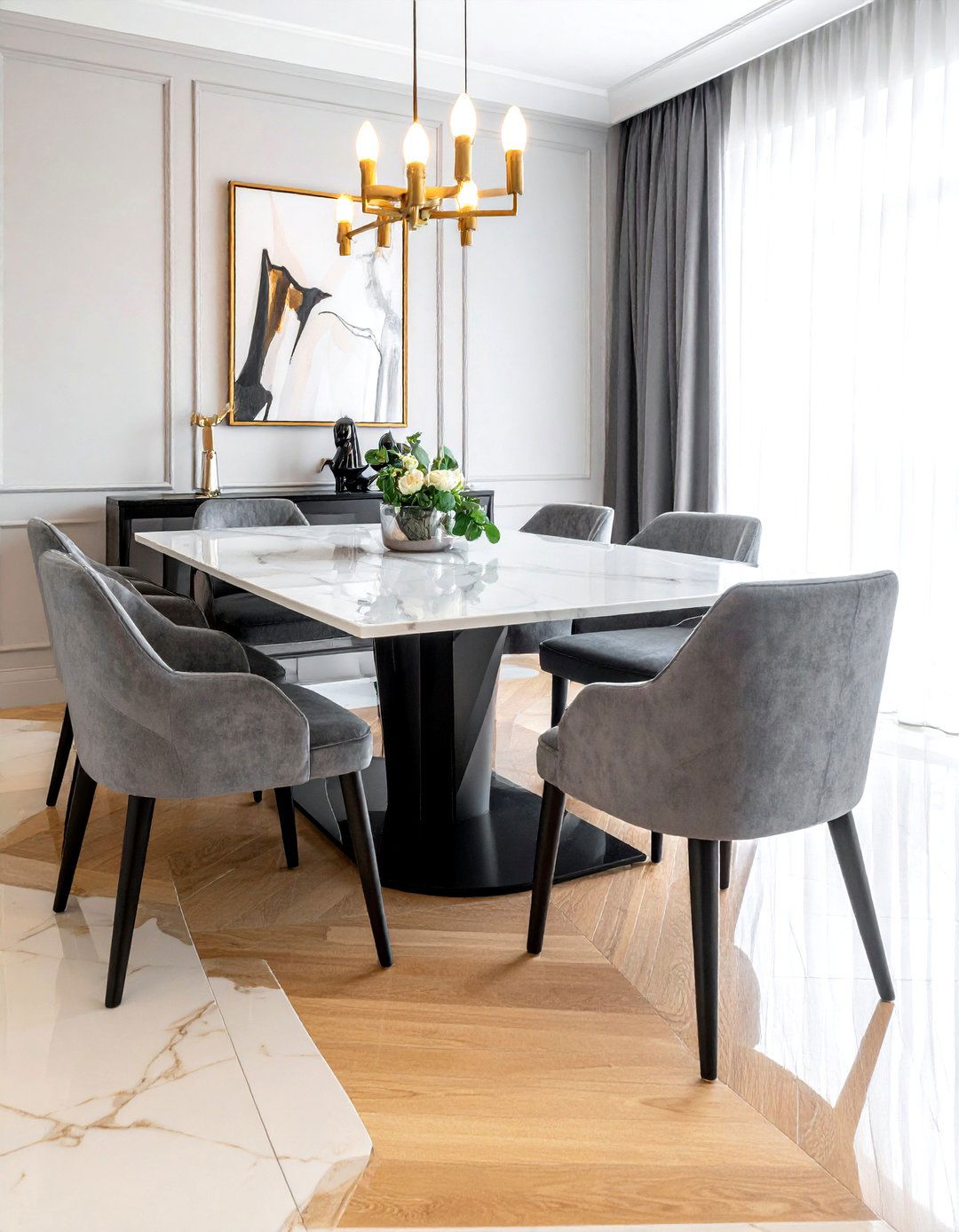 Marble Dining Table - 30 townhouse dining room ideas