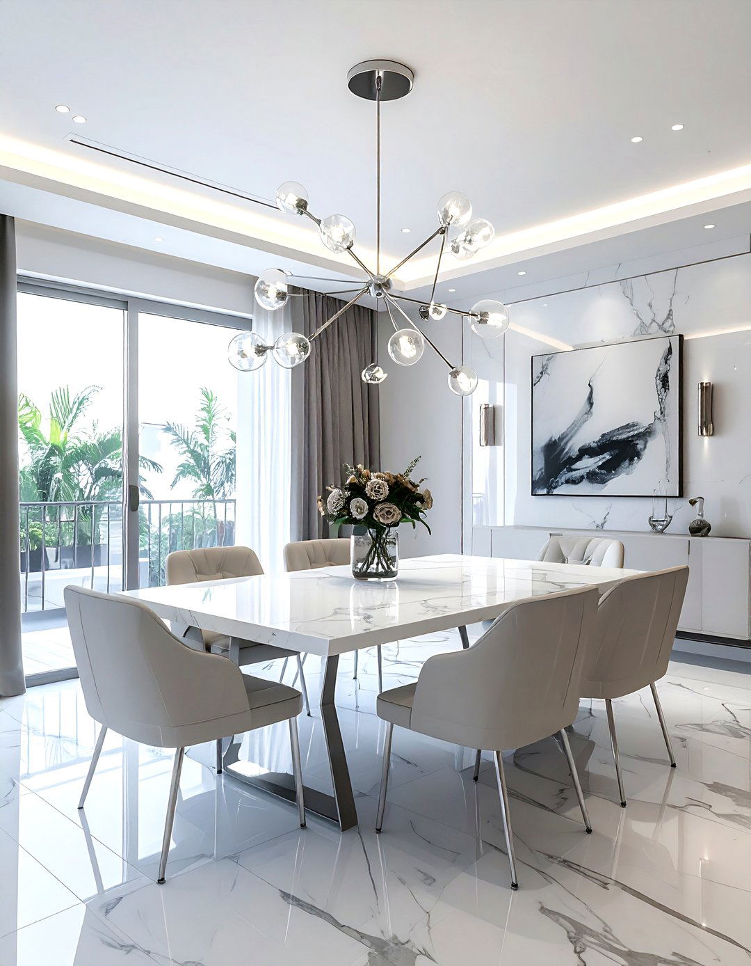 Marble Dining Table Lighting - 30 sputnik chandelier dining room ideas