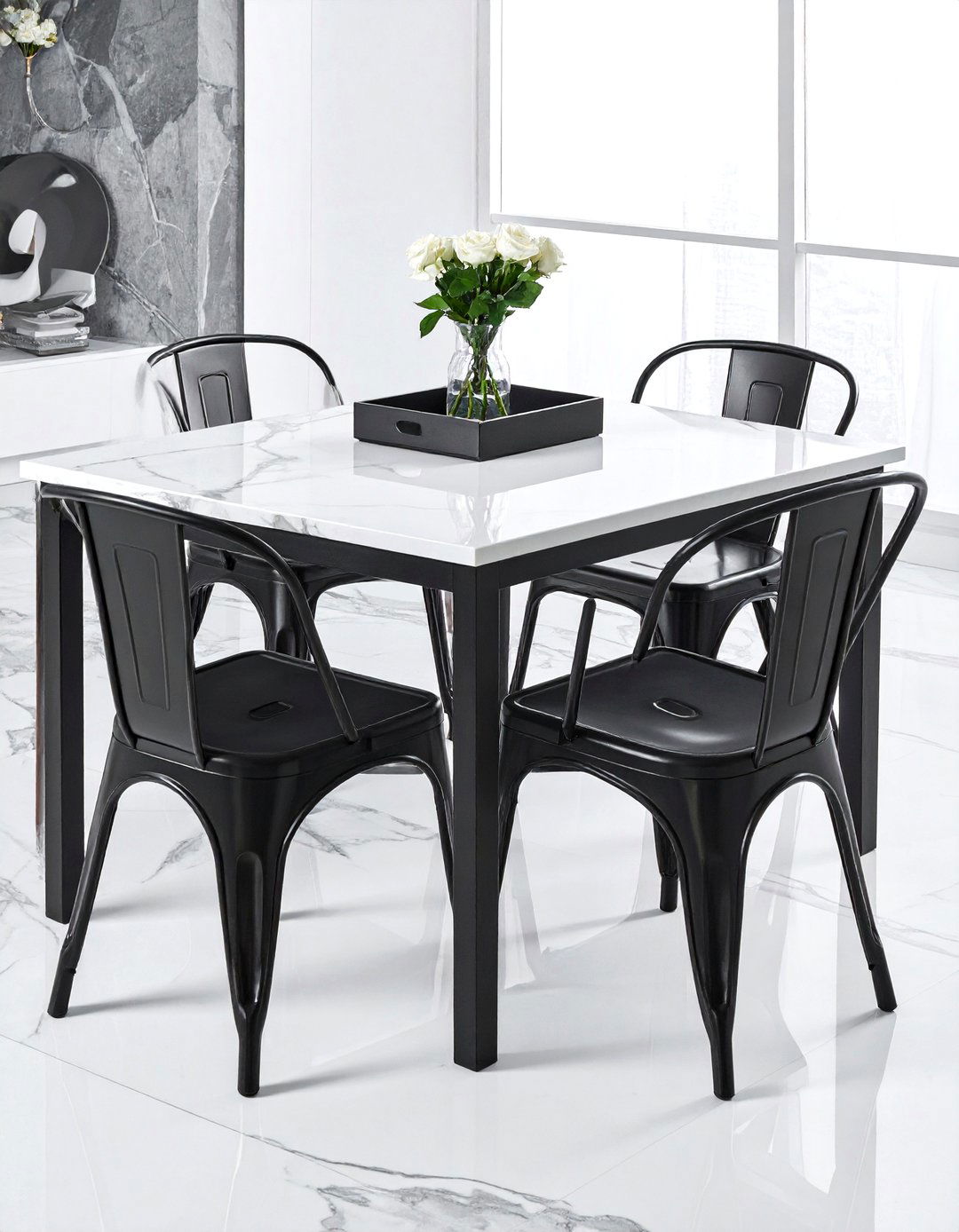 Marble Dining Table - 30 achievable dining room ideas