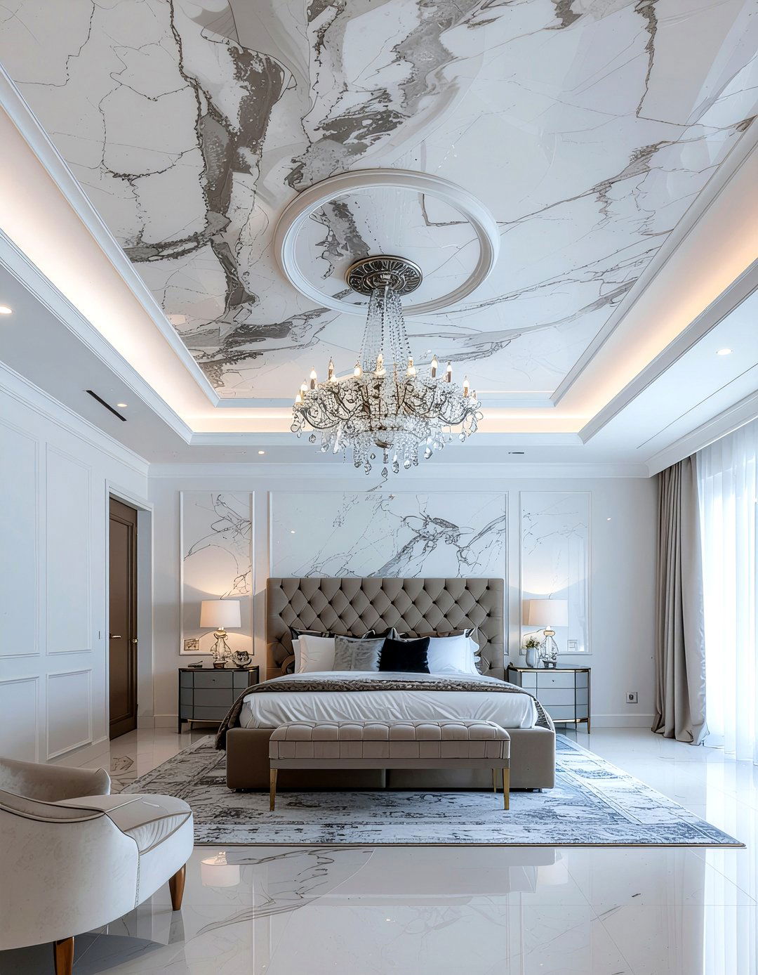Marble Effect Ceiling Wallpaper - 30 bedroom ceiling wallpapers