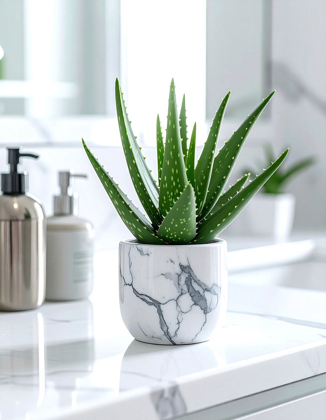 Marble Effect Ceramic Pot - 30 ceramic planter ideas