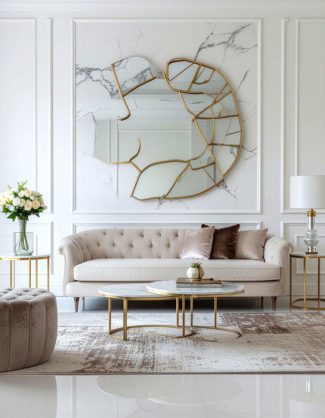 Marble Effect Wallpaper - 30 living room minimalist wallpapers