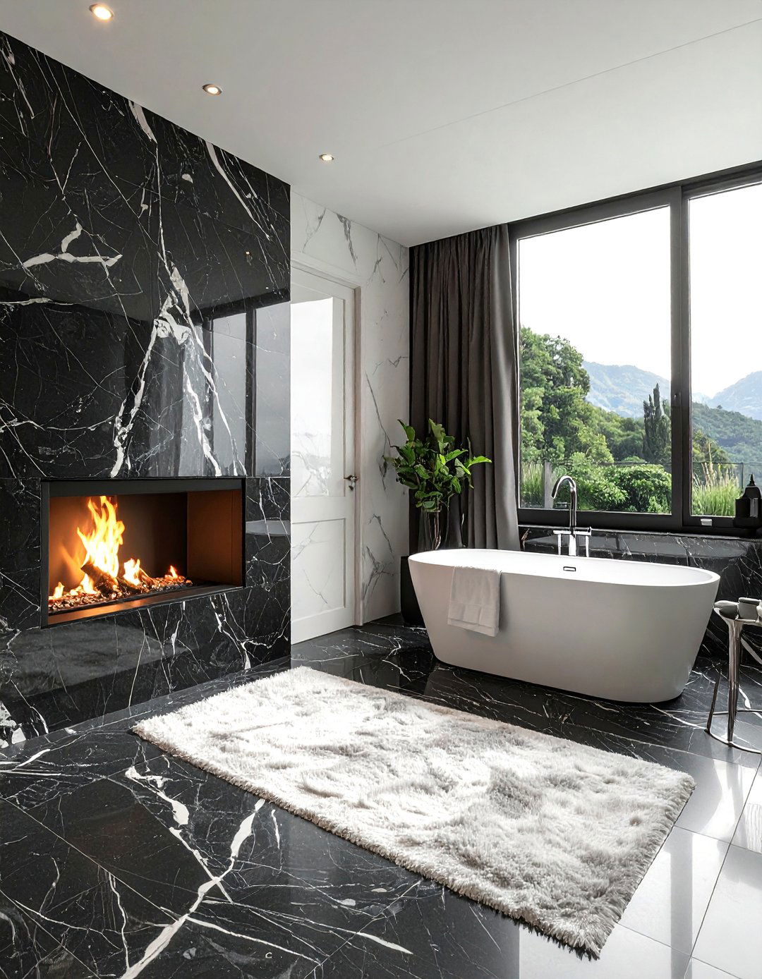 Marble Fireplace Bathroom - 30 bathroom with fireplace ideas